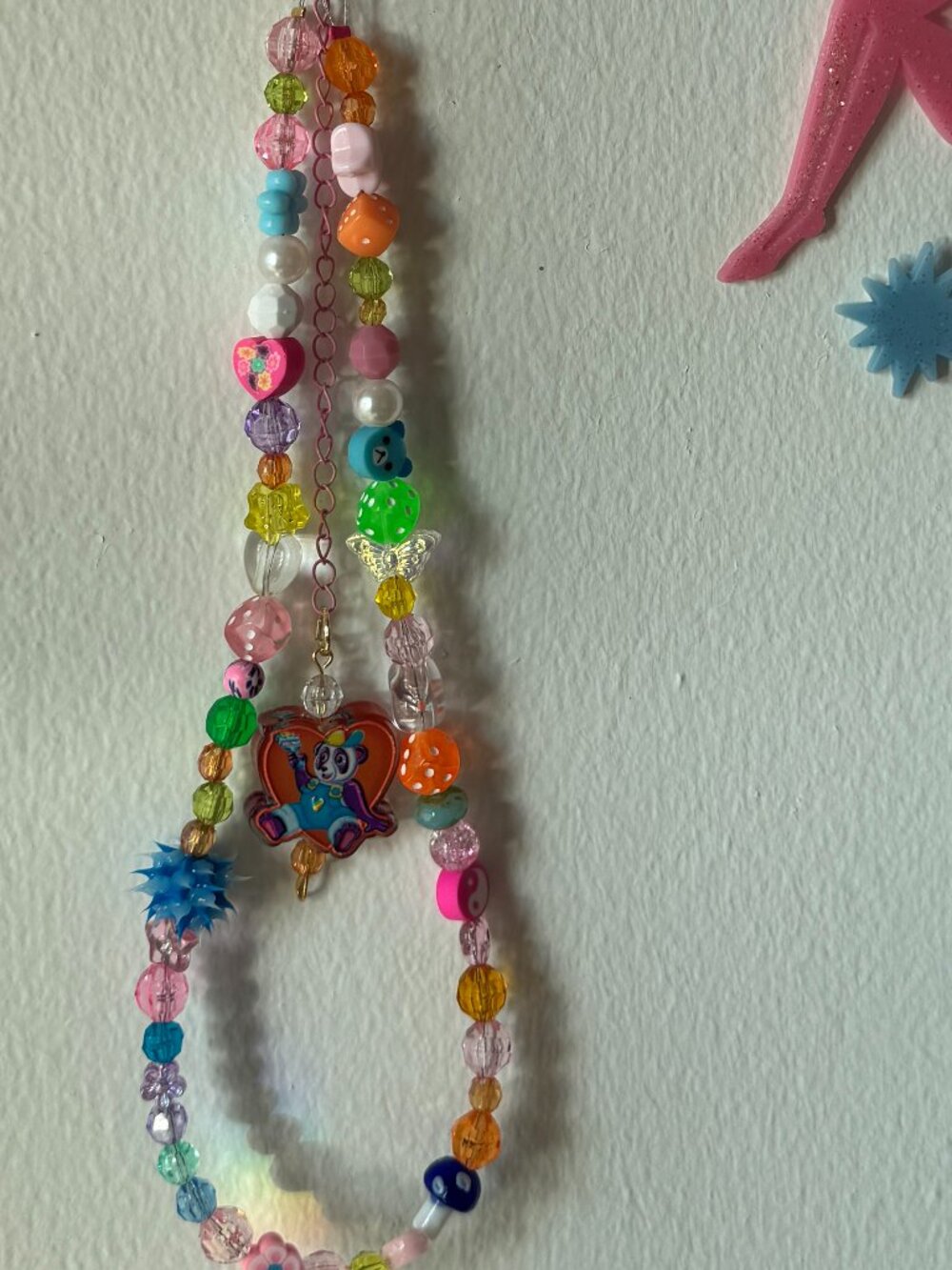 LISA FRANK PANDA PAINTER BAG CHARM